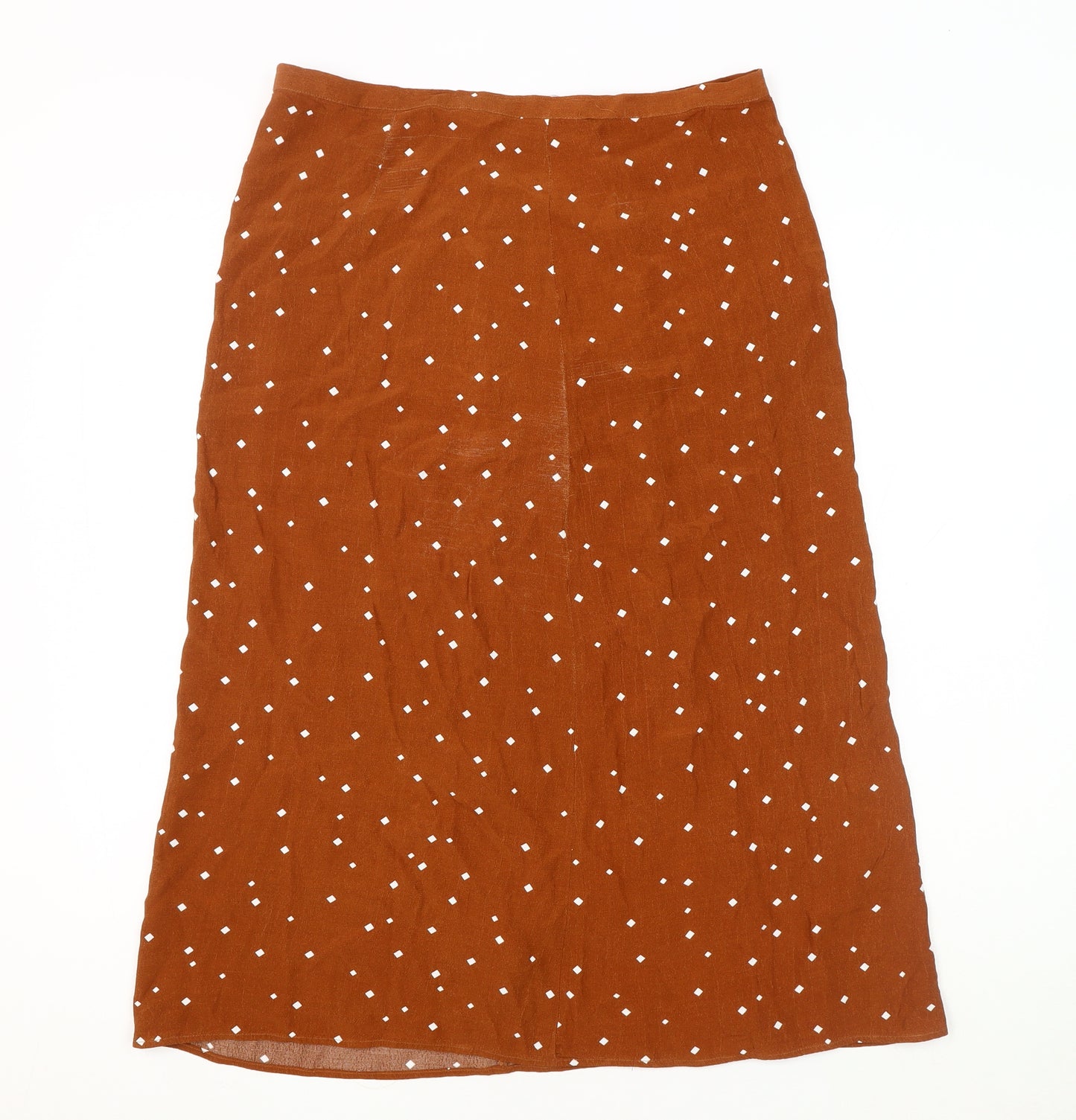 Next Women's Brown Polka Dot Midi Skirt - Size 12