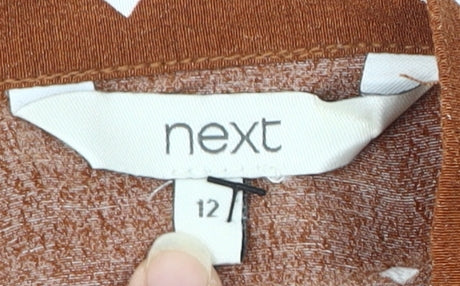 Next Women's Brown Polka Dot Midi Skirt - Size 12