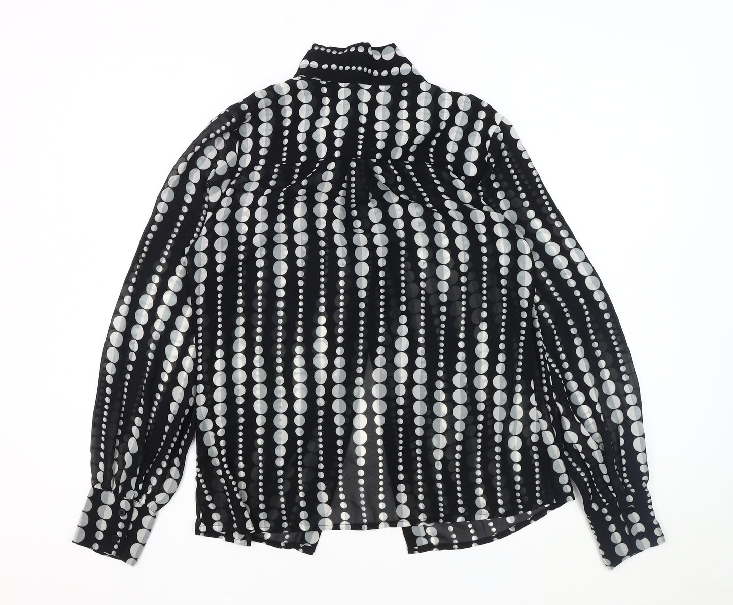 SOSANDAR Women's Black Polka Dot Blouse Size 8