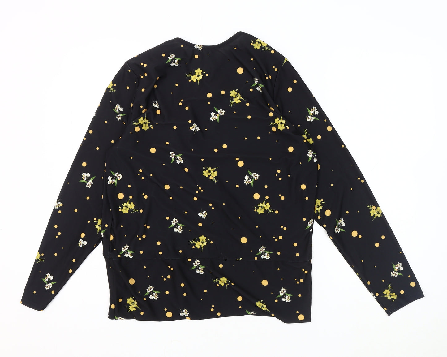 Dorothy Perkins Women's Black Floral Wrap Top Size 12