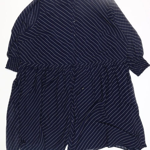 JD Williams Women's Blue Striped Dress Size 4