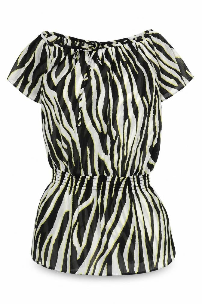 Front view of Dorothy Perkins Women's Multicoloured Animal Print Blouse, size 10