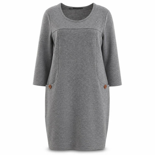 Bonprix Collection Women's Grey 3/4 Sleeve Dress - S