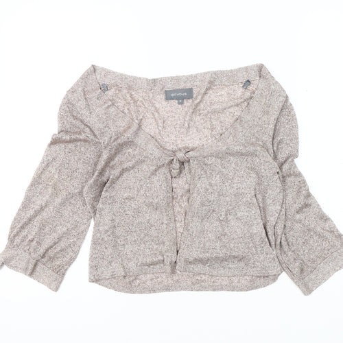 et vous Women's Beige V-Neck Cardigan Size 10