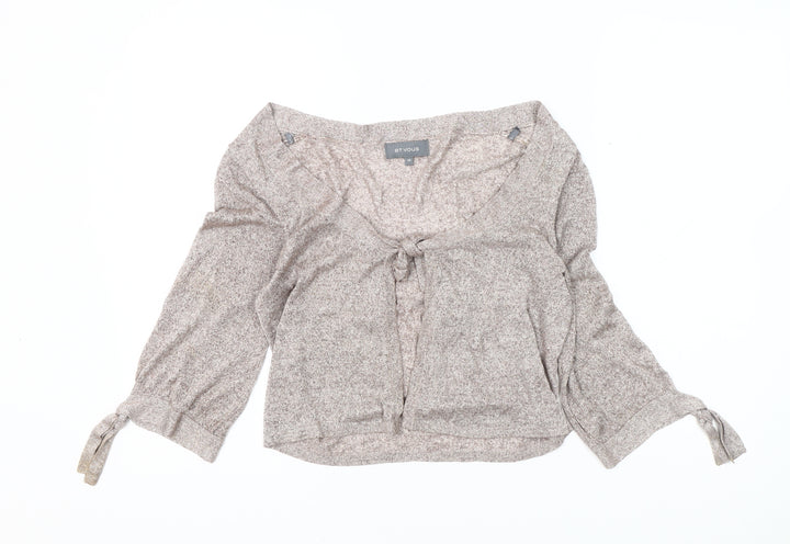 et vous Women's Beige V-Neck Cardigan Size 10