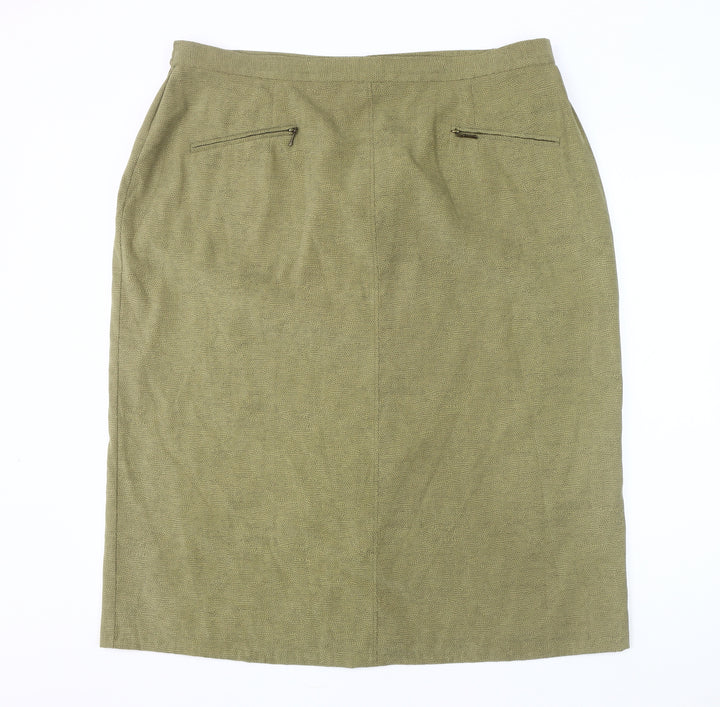 Elvi Women's Green Midi Pencil Skirt Size 24