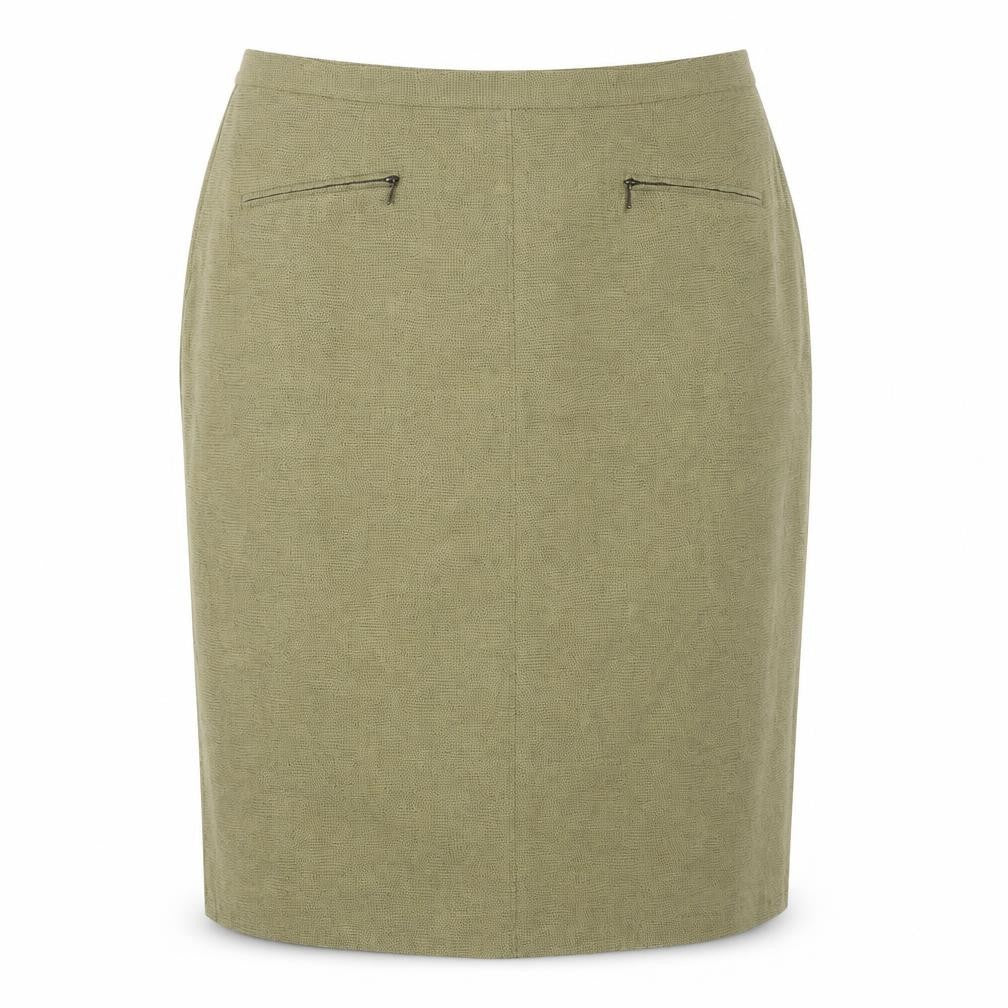 Front view of ELVI Women's Green Midi Pencil Skirt, size 24