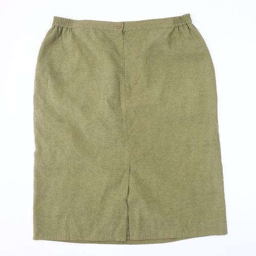 Elvi Women's Green Midi Pencil Skirt Size 24