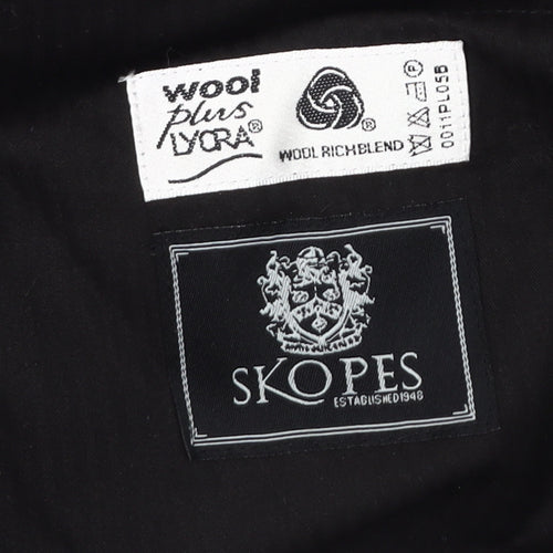 Skopes Men's Black Dress Pants, 40L, Wool Blend, Formal Wear