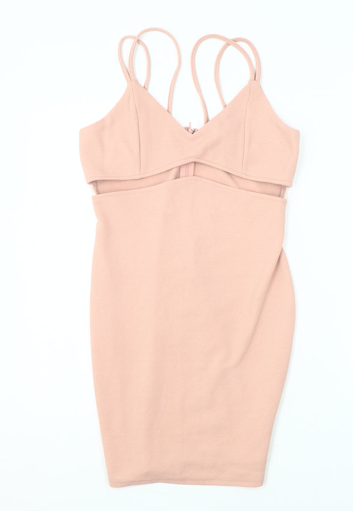 AX Women Beige Knee Length Bodycon Dress Size 12