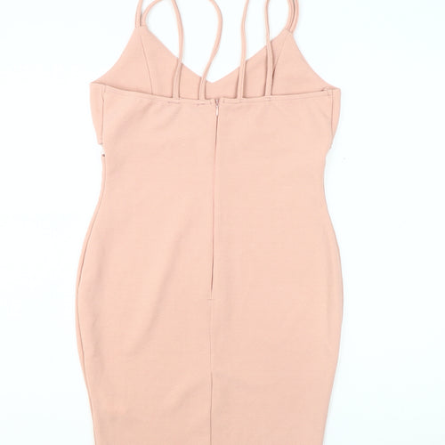 AX Women Beige Knee Length Bodycon Dress Size 12