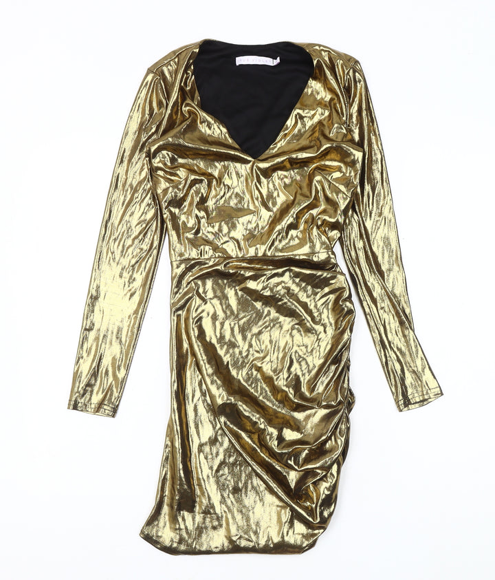 True Violet Women's Gold Bodycon Party Dress size 12