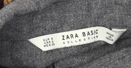 Zara Basic Women's Grey Embroidered Shirt Dress S