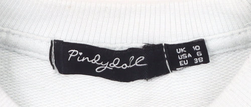 Pinkydoll Women's White Sweatshirt UK 10 Crew Neck Pullover