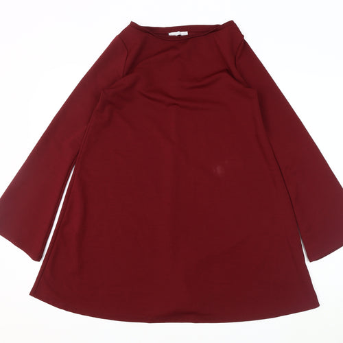 Zara Women's Red Long Sleeve Dress - Size S