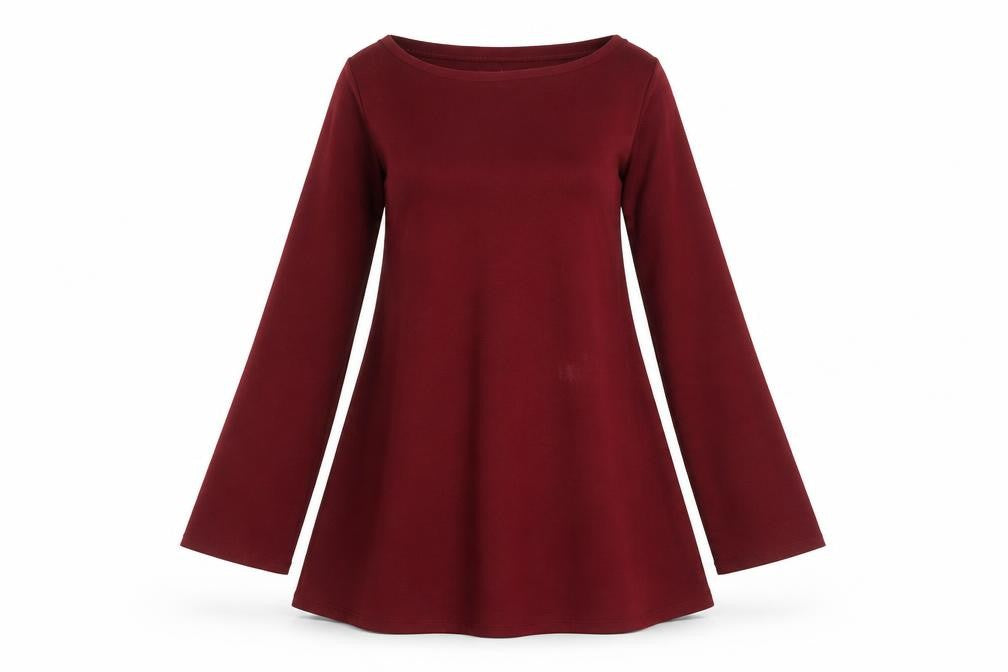 Front view of Zara Women's Red Long Sleeve Dress -, size S
