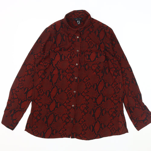 New Look Women's Multicoloured Button-Up Shirt UK 8