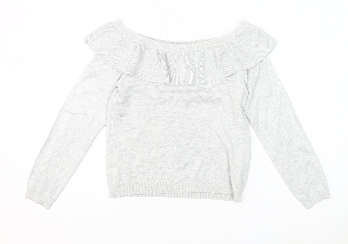 DIVIDED Women's Grey Pullover Jumper, Size S, Boat Neck