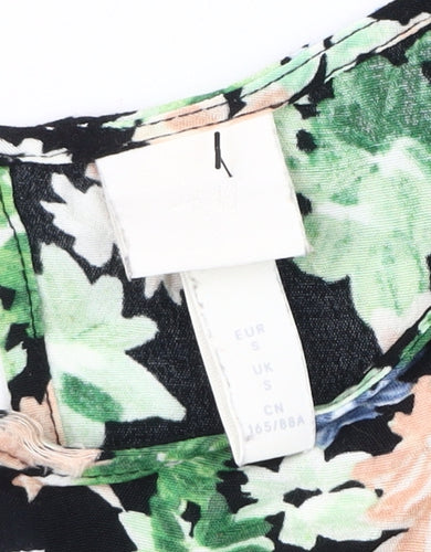H&M Women's Multicoloured Floral Long Sleeve Dress