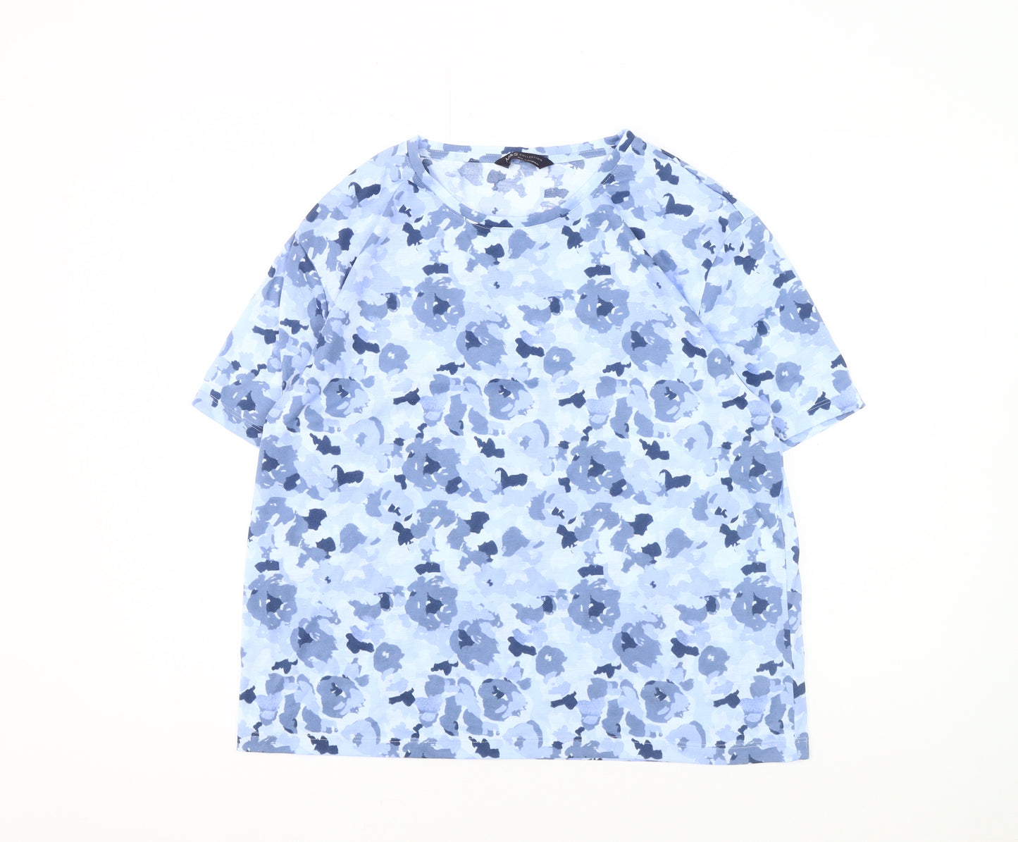Marks and Spencer Women’s Blue Floral T-Shirt Size 14