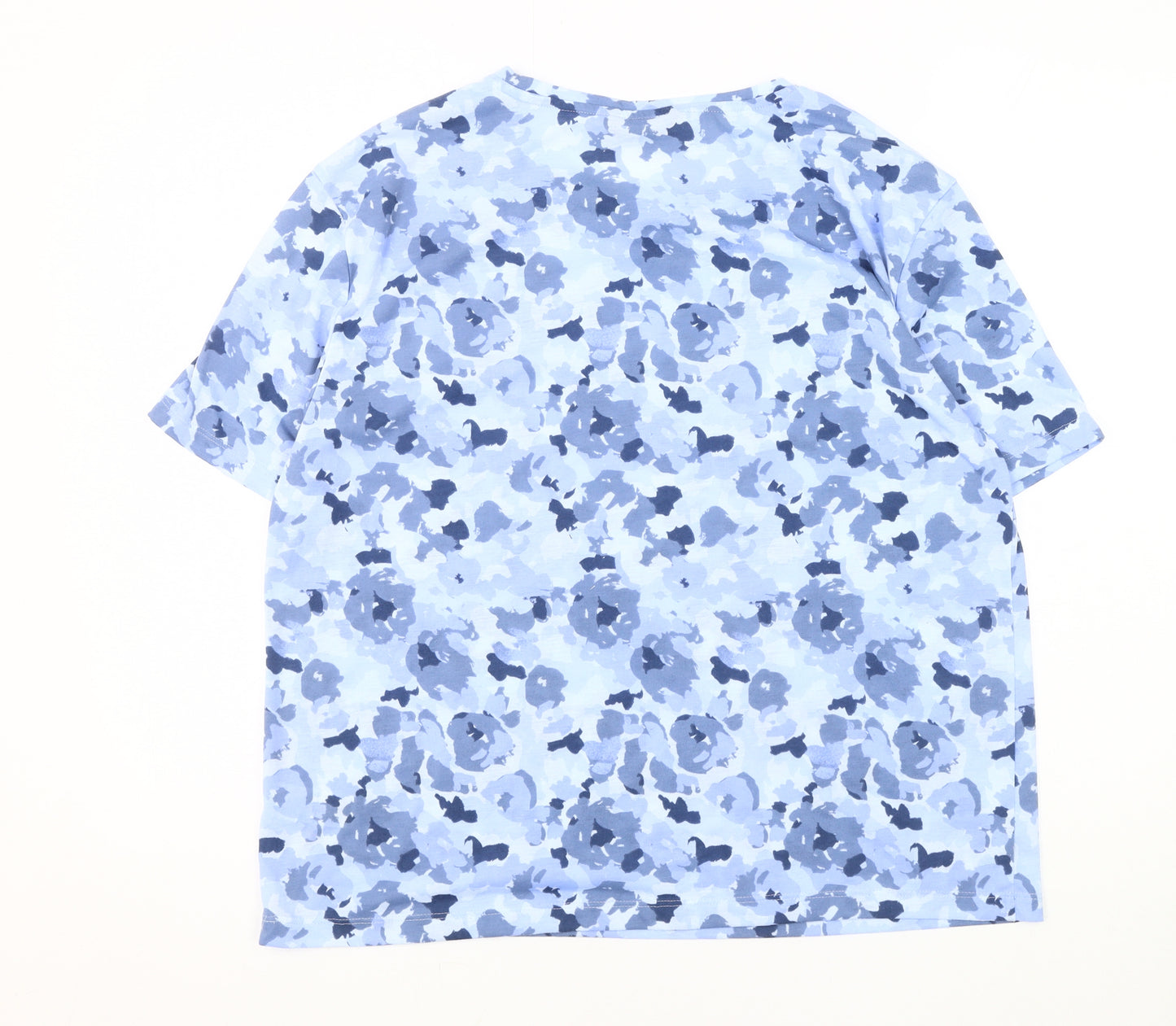 Marks and Spencer Women’s Blue Floral T-Shirt Size 14