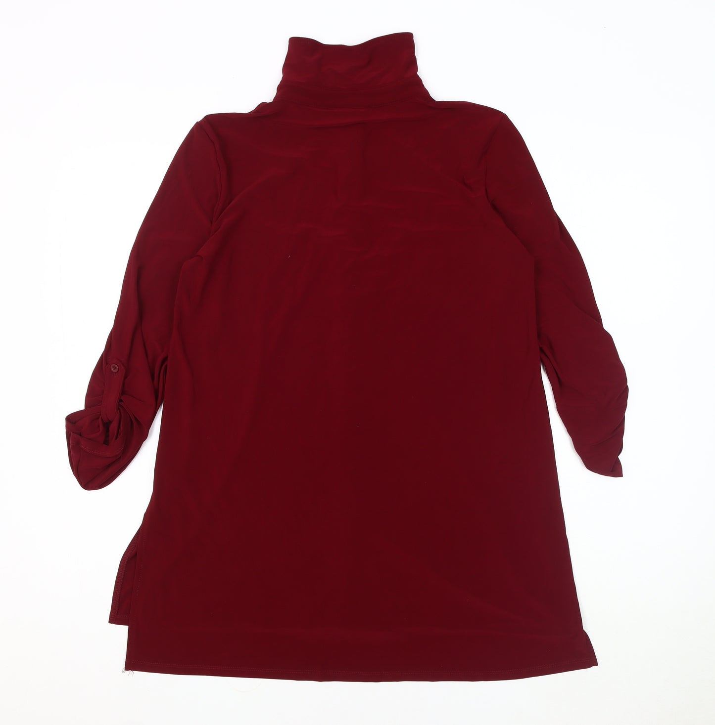 Nina Leonard Women's Red Collared Button-Up Shirt L