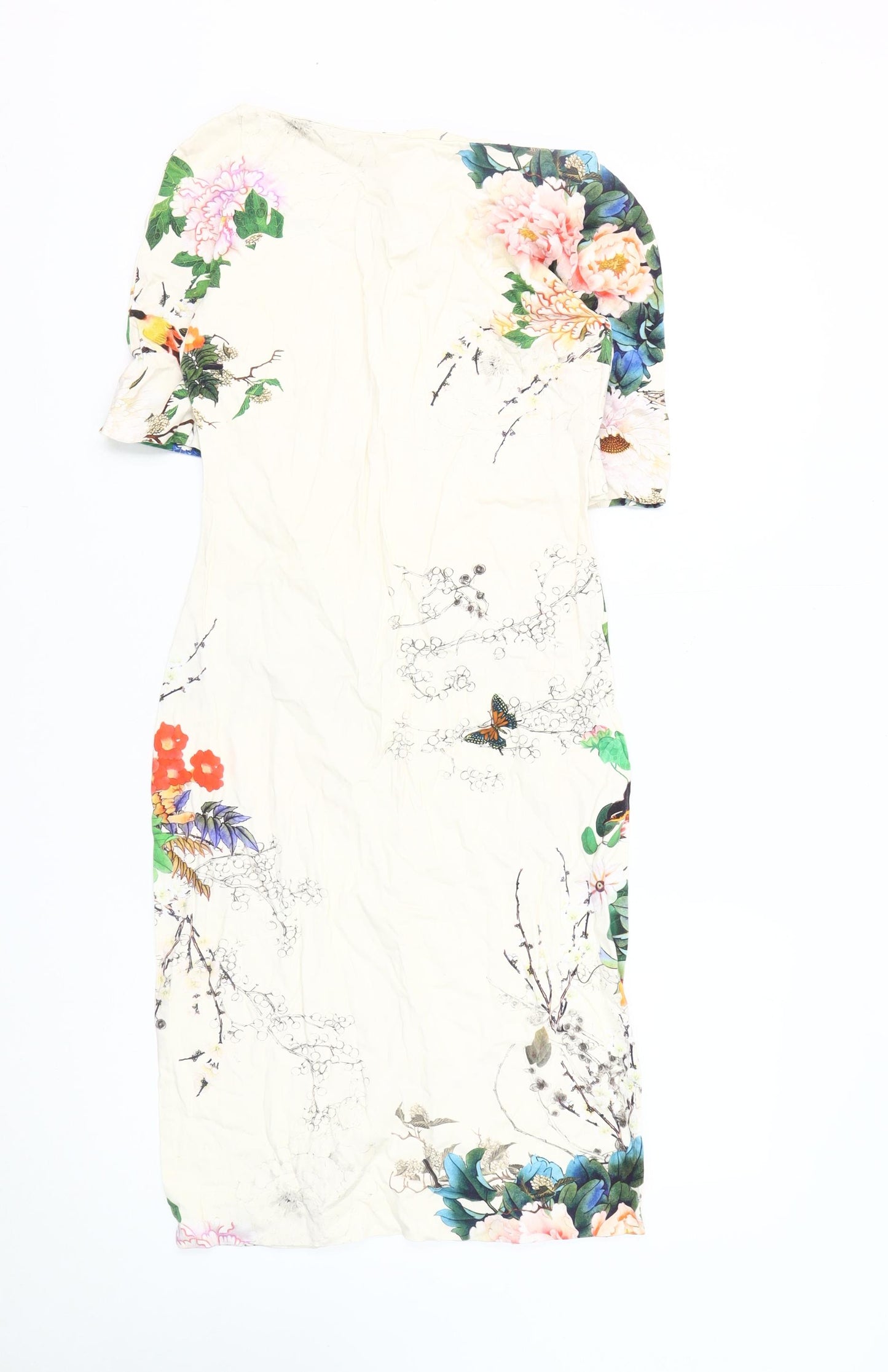 Zara Woman Floral Dress, Multicoloured, Size M, Women