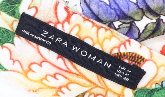 Zara Woman Floral Dress, Multicoloured, Size M, Women