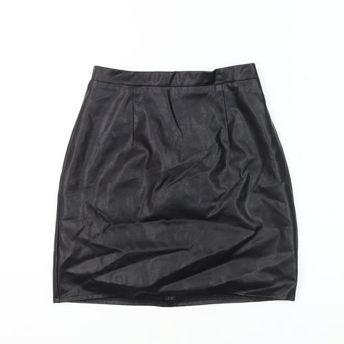 River Island Women's Black Zip Pencil Skirt Size 6