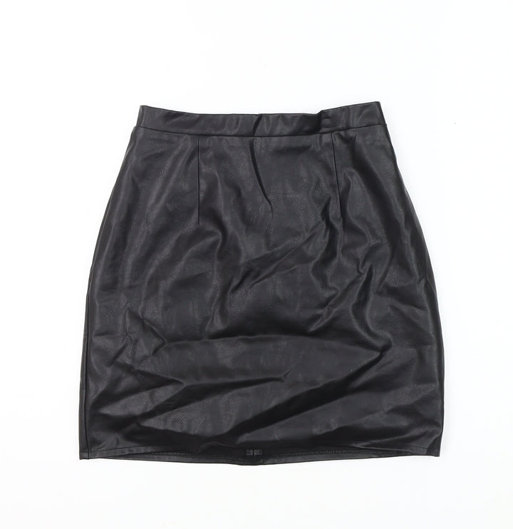 River Island Women's Black Zip Pencil Skirt Size 6