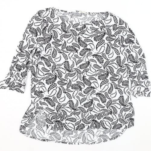 Next Women's Black Floral Blouse Size 14 Viscose
