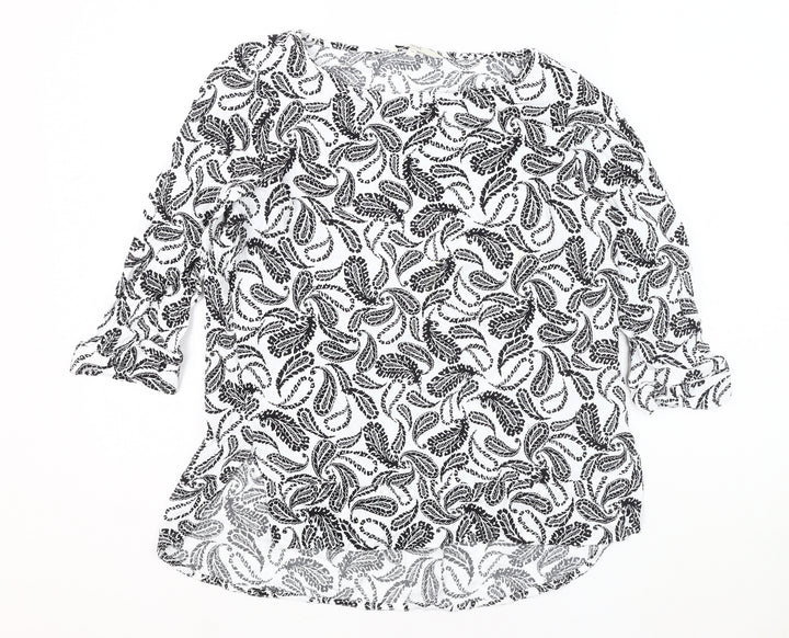 Next Women's Black Floral Blouse Size 14 Viscose