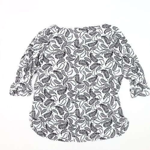 Next Women's Black Floral Blouse Size 14 Viscose