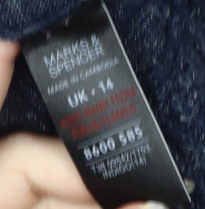 Marks and Spencer Women Blue Knit Jumper Size 14