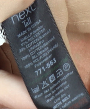 Next Women's Pink Beige Tall Belted Dress Size 14