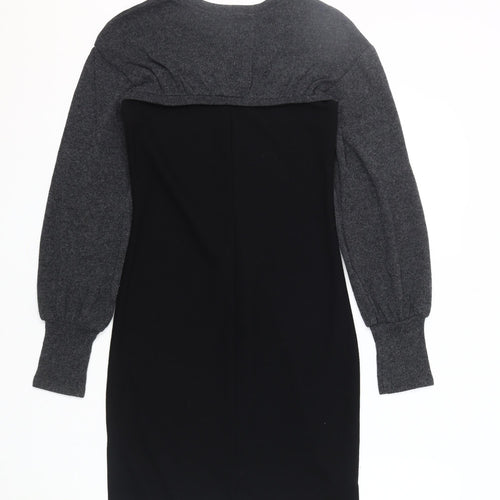 Zara Women’s Black Grey Dress M Long Sleeve Casual