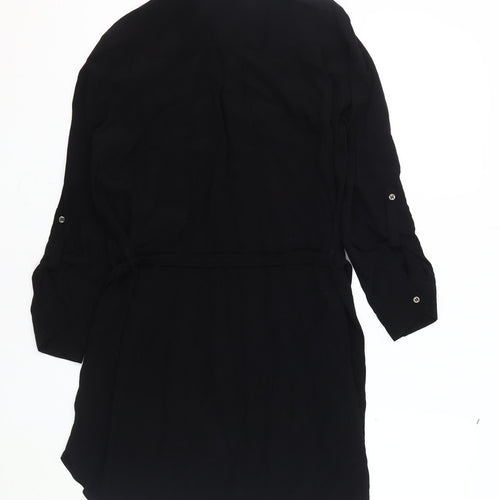 Topshop Petite Black Shirt Dress Size 4 Women