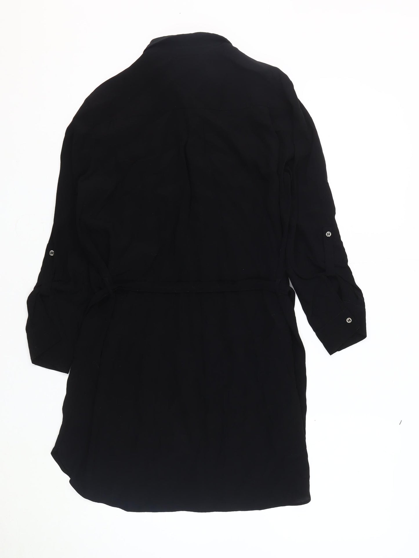 Topshop Petite Black Shirt Dress Size 4 Women