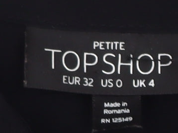 Topshop Petite Black Shirt Dress Size 4 Women