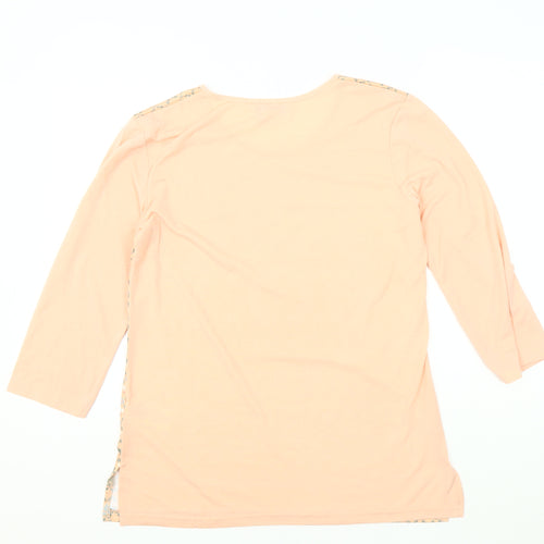 Atlas For Women Beige 3/4 Sleeve Geometric Blouse Size 8