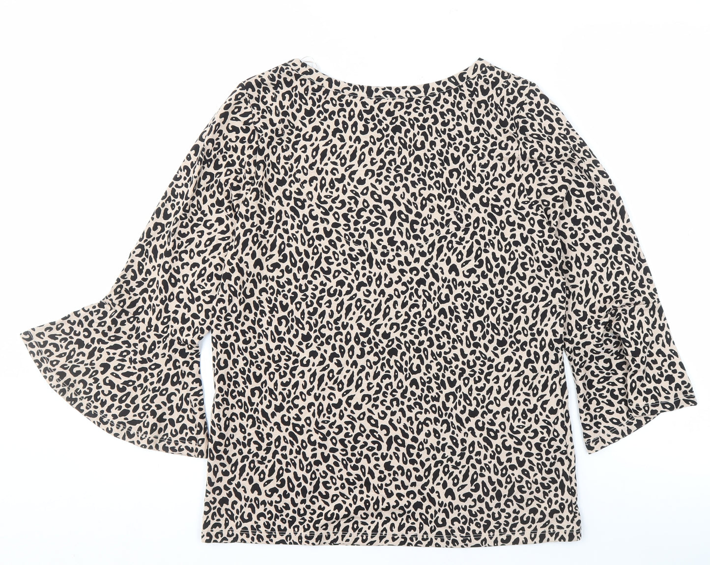 M&Co Beige Blouse Women’s Size 10 Petite Animal Print