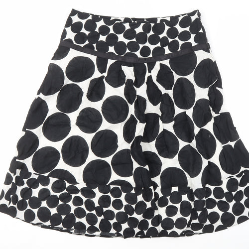 M&Co. Women's Black Polka Dot A-Line Skirt, Size 12