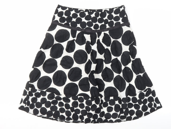 M&Co. Women's Black Polka Dot A-Line Skirt, Size 12