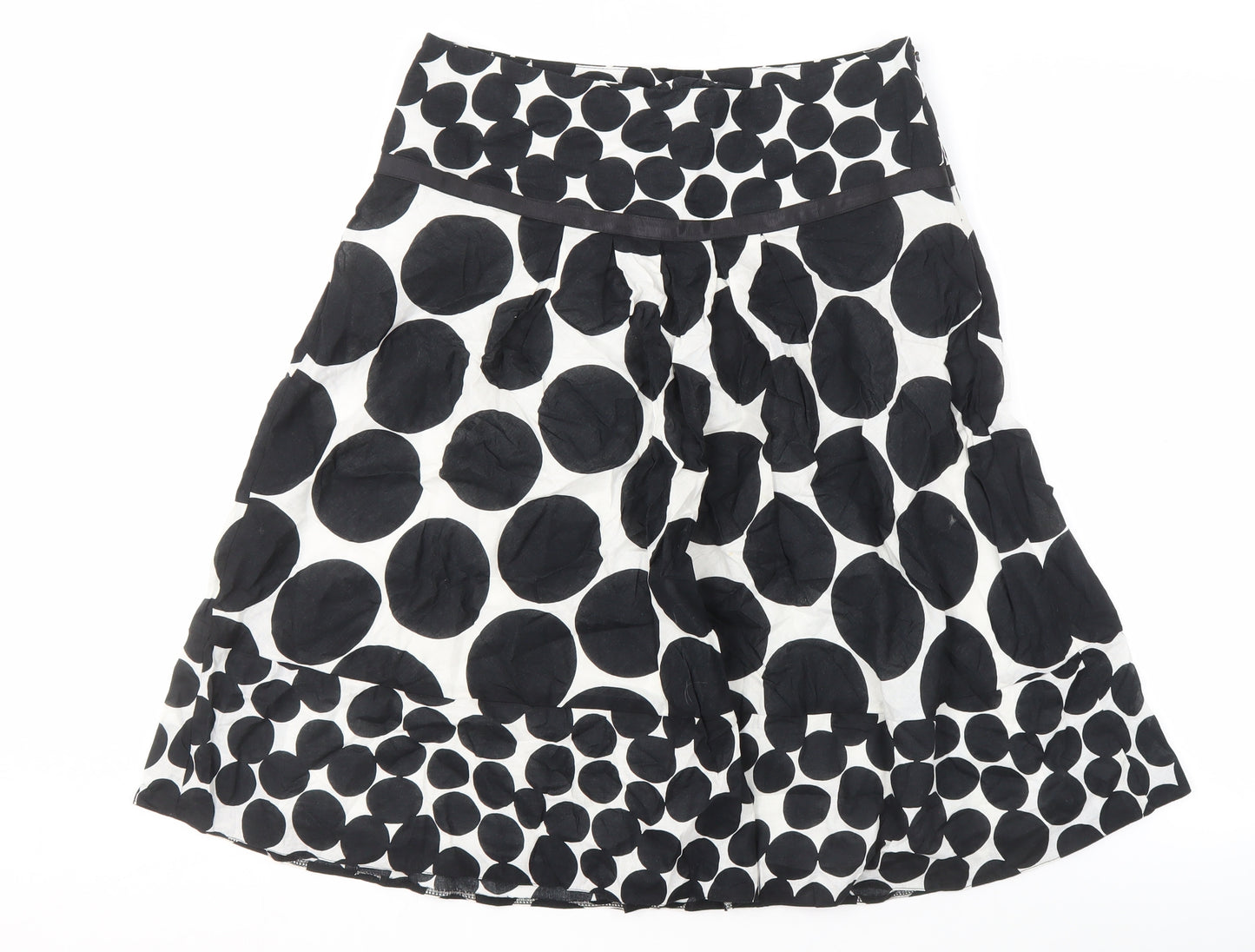 M&Co. Women's Black Polka Dot A-Line Skirt, Size 12