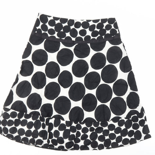 M&Co. Women's Black Polka Dot A-Line Skirt, Size 12