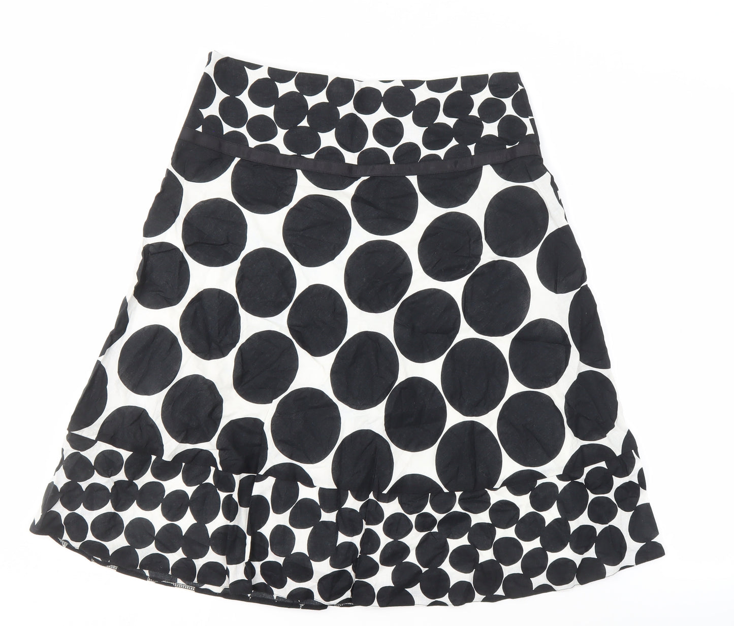 M&Co. Women's Black Polka Dot A-Line Skirt, Size 12