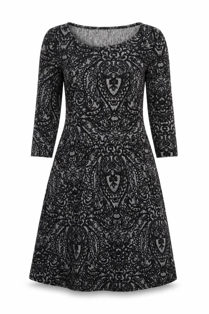 Front view of New Look Women's Black Paisley Dress, size 8