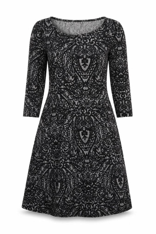 Front view of New Look Women's Black Paisley Dress, size 8