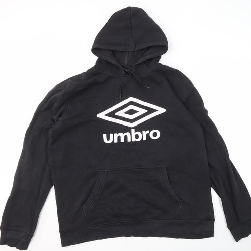 Umbro Men's 2XL Black Pullover Hoodie with Logo