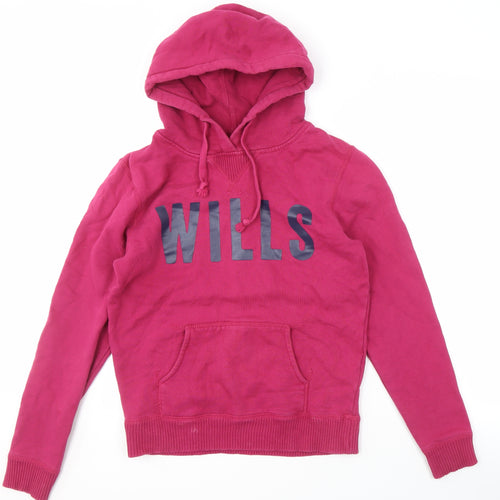 Jack Wills Women's Pink Hoodie, Size 10, Hooded & Logo